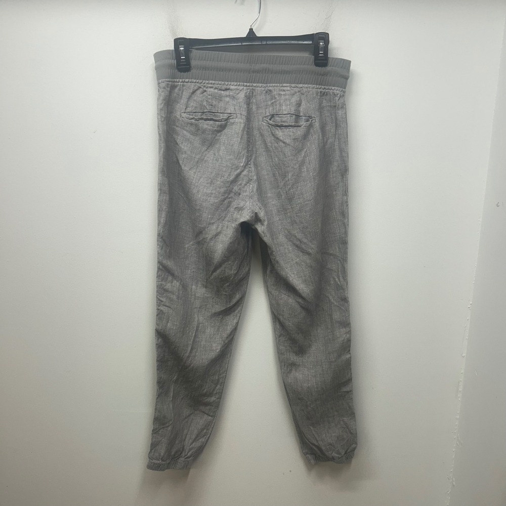 Athleta Cabo Linen Jogger Pants Grey Size 6 Stretch Waist coastal comfort beach - Picture 11 of 12